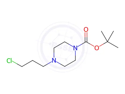 Chemical structure of 4-(3-CHLORO-PROPYL)-PIPERAZINE-1-CARBOXYLIC ACID TERT-BUTYL ESTER