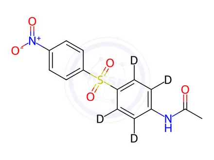Chemical structure of 4-Nitro-4'-acetylaminodiphenyl-d4 Sulfone