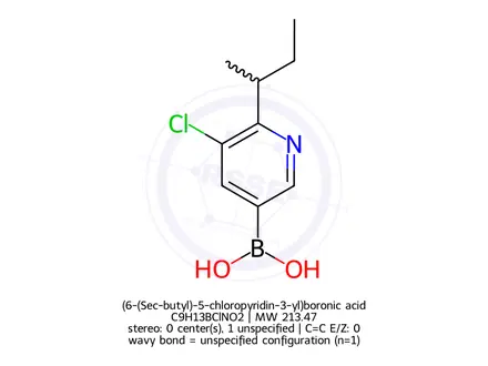 Chemical structure of (6-(Sec-butyl)-5-chloropyridin-3-yl)boronic acid