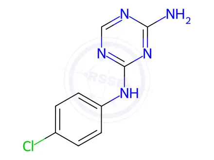 Chemical structure of N-(4-Chlorophenyl)-1,3,5-triazine-2,4-diamine