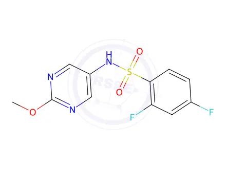 Chemical structure of 2,4-Difluoro-N-(2-methoxypyrimidin-5-yl)benzenesulfonamide