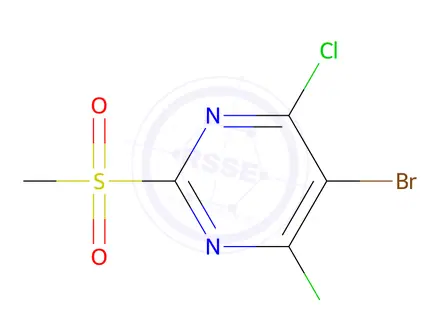 Chemical structure of 5-Bromo-4,6-dichloro-2-(methylsulfonyl)pyrimidine