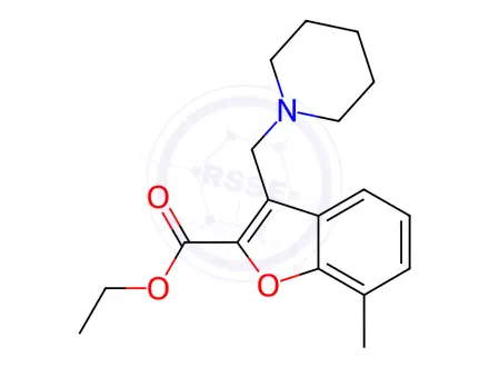 Chemical structure of Ethyl 7-methyl-3-(piperidin-1-ylmethyl)benzofuran-2-carboxylate