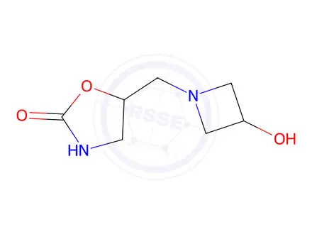 Chemical structure of 5-((3-Hydroxyazetidin-1-yl)methyl)oxazolidin-2-one