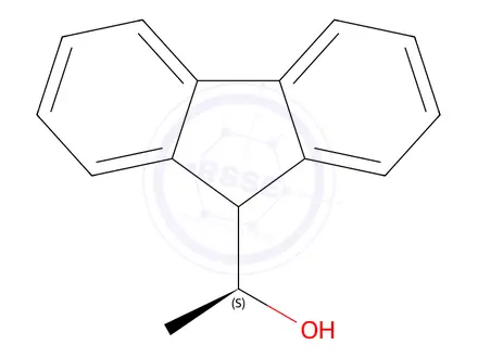 Chemical structure of (-)-1-(9-Fluorenyl)ethanol