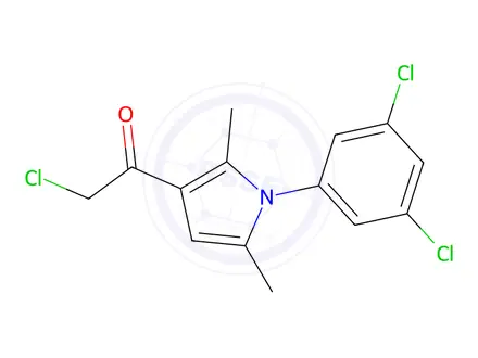 Chemical structure of 2-Chloro-1-(1-(3,5-dichlorophenyl)-2,5-dimethyl-1H-pyrrol-3-yl)ethan-1-one