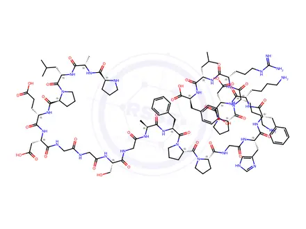 Chemical structure of H-PRO-ALA-LEU-PRO-GLU-ASP-GLY-GLY-SER-GLY-ALA-PHE-PRO-PRO-GLY-HIS-PHE-LYS-ASP-PRO-LYS-ARG-LEU-TYR-OH