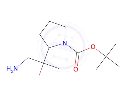 Chemical structure of Tert-butyl 2-(1-amino-2-hydroxypropan-2-yl)pyrrolidine-1-carboxylate