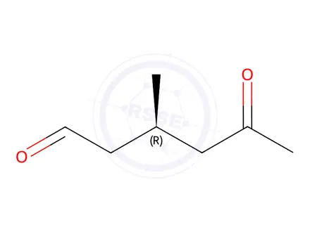 Chemical structure of Hexanal, 3-methyl-5-oxo-, (3R)-(9CI)