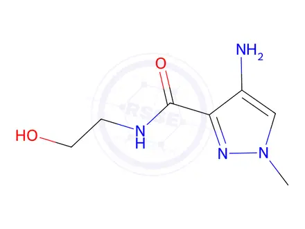 Chemical structure of 4-Amino-N-(2-hydroxyethyl)-1-methyl-1H-pyrazole-3-carboxamide
