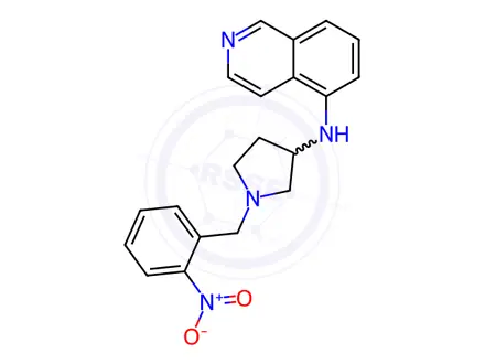 Chemical structure of N-(1-(2-Nitrobenzyl)pyrrolidin-3-yl)isoquinolin-5-amine