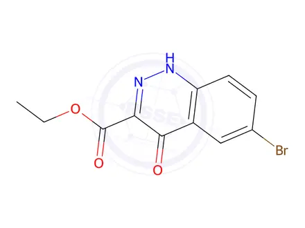 Chemical structure of 6-Bromo-4-oxo-1,4-dihydro-cinnoline-3-carboxylic acid ethyl ester
