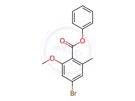 Chemical structure of Benzoic acid, 4-bromo-2-methoxy-6-methyl-, phenyl ester