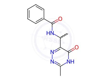 Chemical structure of N-(1-(3-Methyl-5-oxo-2,5-dihydro-1,2,4-triazin-6-yl)ethyl)benzamide