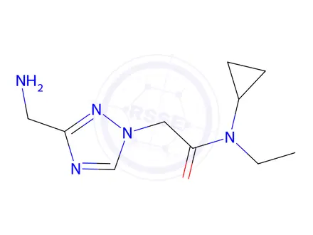 Chemical structure of 2-(3-(Aminomethyl)-1h-1,2,4-triazol-1-yl)-N-cyclopropyl-N-ethylacetamide