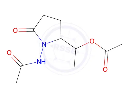 Chemical structure of 1-(1-Acetamido-5-oxopyrrolidin-2-yl)ethyl acetate