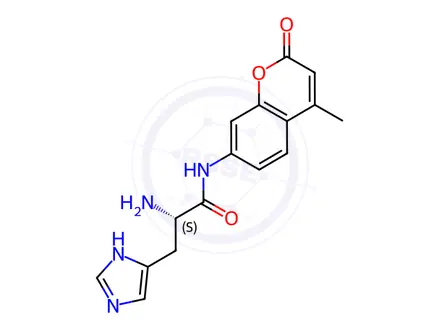 Chemical structure of L-Histidine 7-amido-4-methylcoumarin
