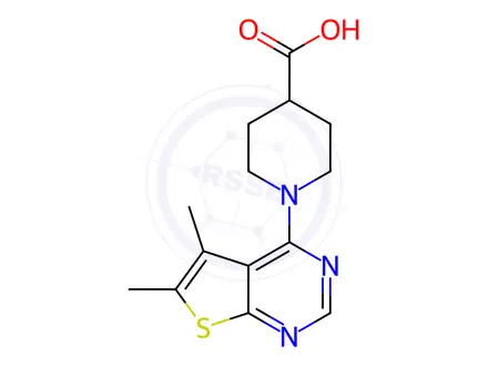 Chemical structure of 1-(5,6-Dimethyl-thieno[2,3-d]pyrimidin-4-yl)-piperidine-4-carboxylic acid