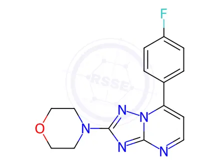 Chemical structure of 4-[7-(4-Fluorophenyl)-[1,2,4]triazolo[1,5-a]pyrimidin-2-yl]morpholine