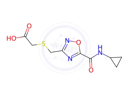 Chemical structure of [({5-[(Cyclopropylamino)carbonyl]-1,2,4-oxadiazol-3-yl}methyl)thio]acetic acid