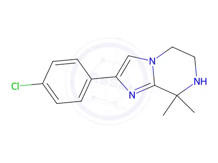 Chemical structure of 2-(4-Chlorophenyl)-8,8-dimethyl-5,6,7,8-tetrahydroimidazo[1,2-a]pyrazine
