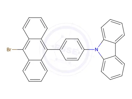 Chemical structure of 9-[4-(10-Bromo-9-anthracenyl)phenyl]-9H-carbazole