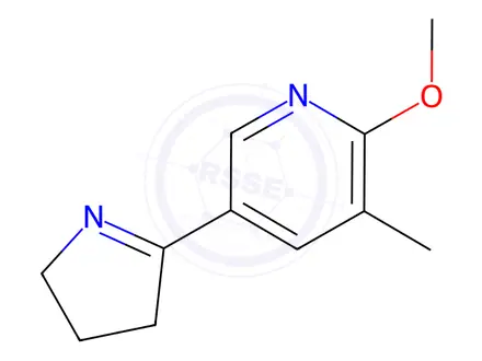 Chemical structure of 5-(3,4-Dihydro-2H-pyrrol-5-yl)-2-methoxy-3-methylpyridine