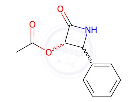 Chemical structure of (3R,4S)-2-OXO-4-PHENYLAZETIDIN-3-YL ACETATE