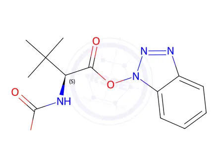 Chemical structure of (S)-1H-benzo[d][1,2,3]triazol-1-yl 2-((methoxycarbonyl)amino)-3,3-dimethylbutanoate