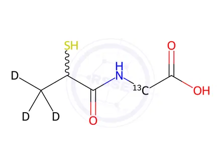 Chemical structure of Tiopronin-13C,D3