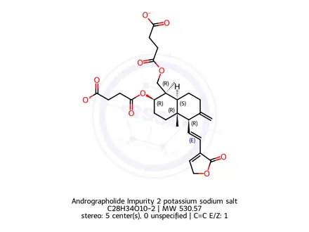 Chemical structure of Andrographolide Impurity 2 potassium sodium salt