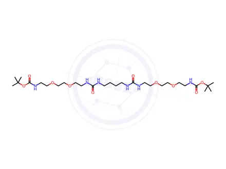 Chemical structure of tert-butyl 10,17-dioxo-3,6,21,24-tetraoxa-9,11,16,18-tetraazahexacosane-1,26-diyldicarbamate