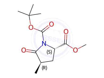 Chemical structure of Methyl (2S,4R)-1-(tert-butoxycarbonyl)-4-methylpyroglutamate
