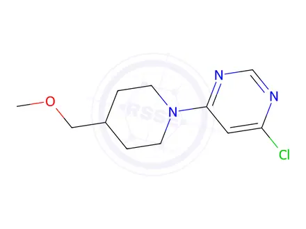 Chemical structure of 4-chloro-6-[4-(methoxymethyl)piperidin-1-yl]pyrimidine