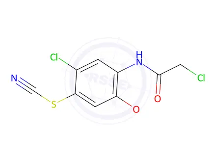 Chemical structure of 2-Chloro-4-(2-chloroacetylamino)-5-methoxyphenyl thiocyanate