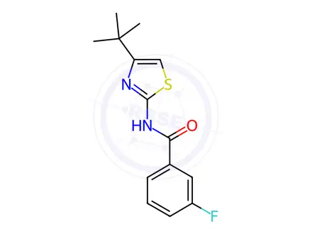 Chemical structure of N-(4-(tert-Butyl)thiazol-2-yl)-3-fluorobenzamide