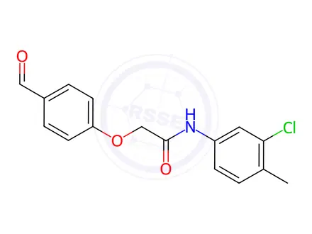 Chemical structure of N-(3-Chloro-4-methylphenyl)-2-(4-formylphenoxy)acetamide