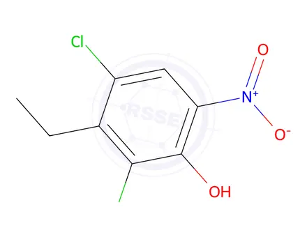 Chemical structure of 2,4-DICHLORO-3-ETHYL-6-NITROPHENOL