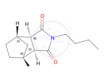 Chemical structure of (3aR,4S,7R,7aS)-2-butylhexahydro-1H-4,7-methanoisoindole-1,3(2H)-dione