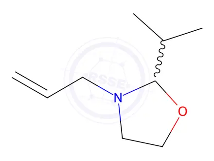 Chemical structure of Oxazolidine, 2-(1-methylethyl)-3-(2-propenyl)-(9CI)