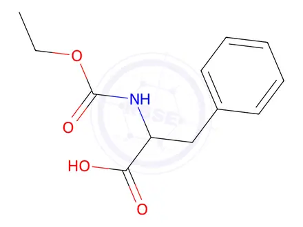 Chemical structure of (2R)-2-[(ethoxycarbonyl)amino]-3-phenylpropanoic acid