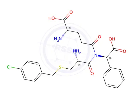Chemical structure of gamma-glutaminyl-S-(4-chlorobenzyl)cysteinyl-phenylglycine