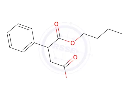 Chemical structure of Butanedioic acid, phenyl-, 4-butyl ester (9CI)
