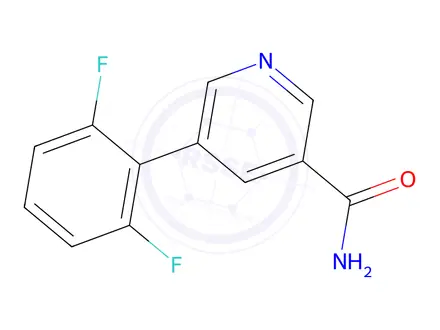 Chemical structure of 5-(2,6-Difluorophenyl)nicotinamide