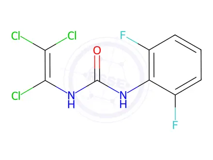 Chemical structure of N-(2,6-difluorophenyl)-N'-(1,2,2-trichlorovinyl)urea