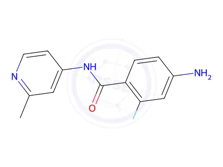 Chemical structure of 4-Amino-2-fluoro-N-(2-methylpyridin-4-yl)benzamide