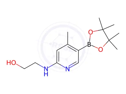 Chemical structure of 2-(4-Methyl-5-(4,4,5,5-tetraMethyl-1,3,2-dioxaborolan-2-yl)pyridin-2-ylaMino)ethanol