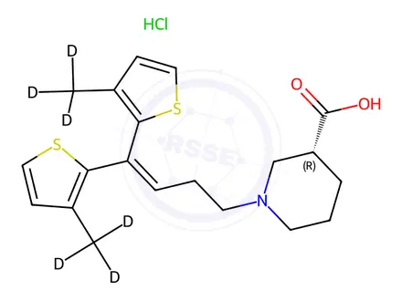 Chemical structure of Tiagabine-methyl-d6 Hydrochloride