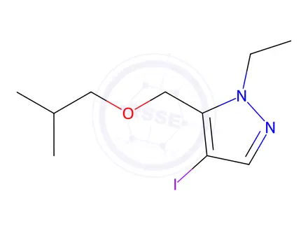 Chemical structure of 1-ethyl-4-iodo-5-(isobutoxymethyl)-1H-pyrazole