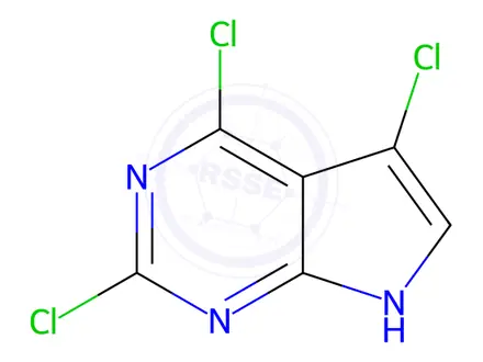 Chemical structure of 2,4,5-Trichloro-7H-pyrrolo[2,3-d]pyrimidine